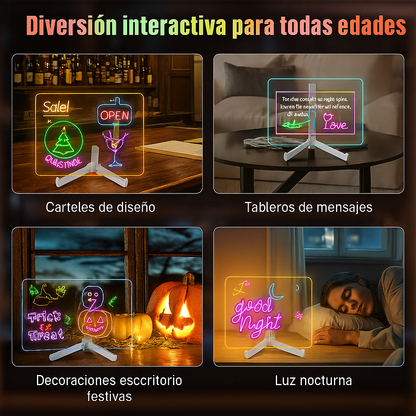 Tablero de Notas LED Acrílico Iluminado